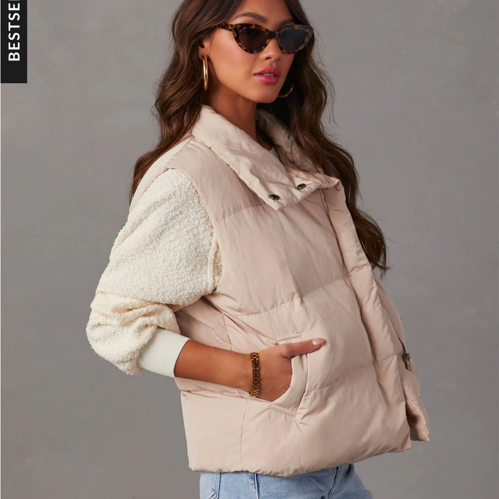Quilted Puffer Vest in Blush - Women's Lightweight Layer